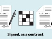 ‘Ditandatangani, sebagai kontrak’ Jawaban dan petunjuk NYT Mini Crossword